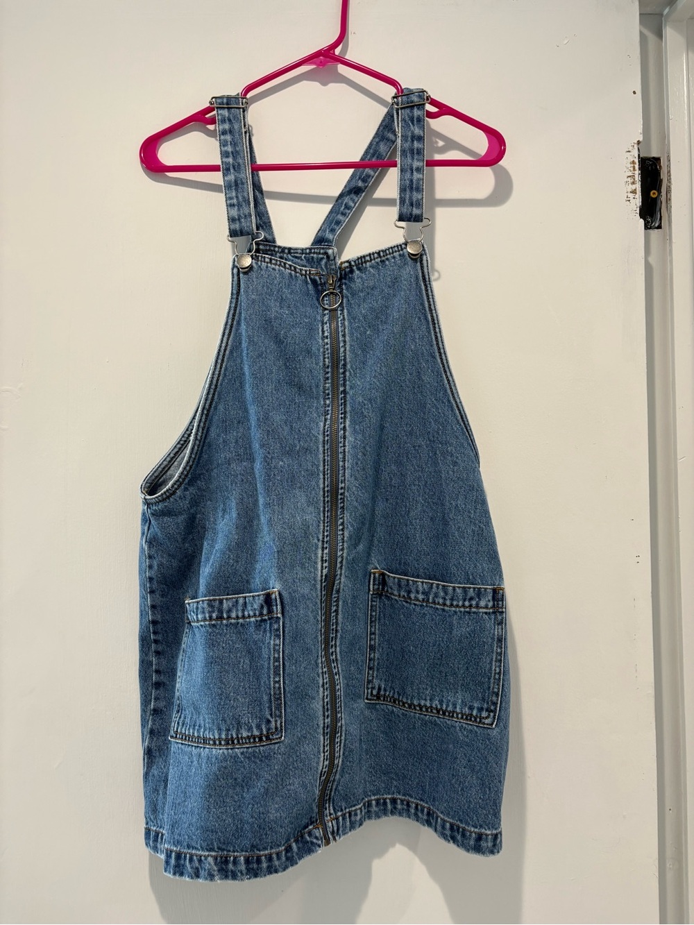 Blue Denim One-Piece Overall Dress